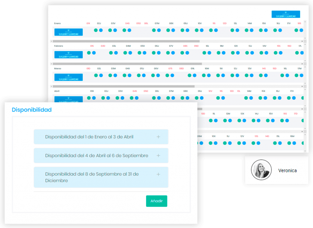 Captura de pantalla de software de rrhh - Plannam