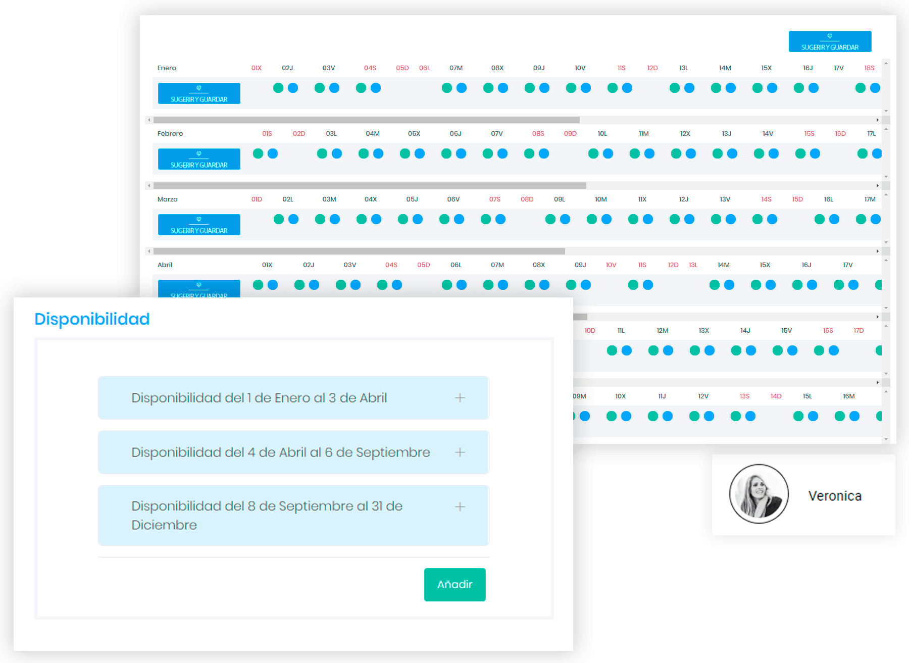 Captura de pantalla de software de rrhh - Plannam